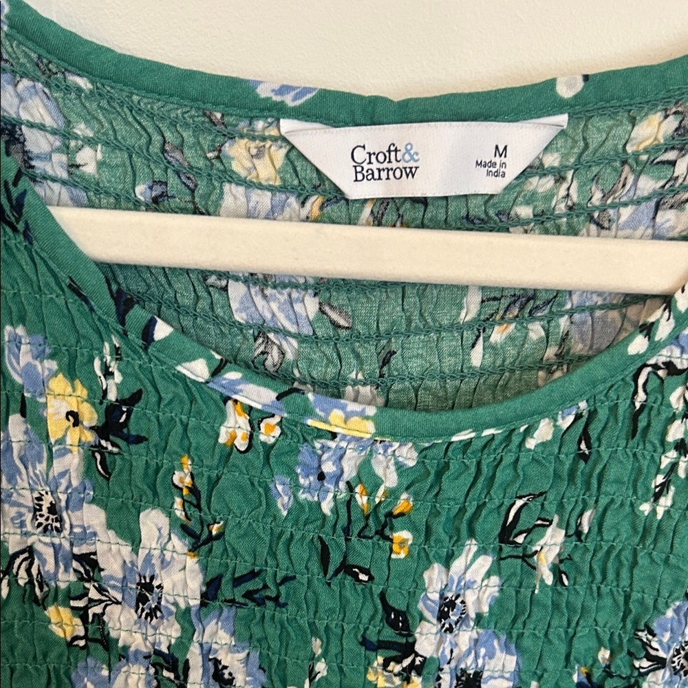 Croft & Barrow Green Floral Midi Dress Size Medium - Picture 2 of 4